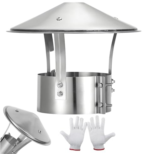 Comignolo In Acciaio Inox per Camino, Comignolo Terminale Circolare, Comignolo Antivento Antipioggia, per Stufe Caldaie E Camini per Lo Scarico dei Fumi(125mm)