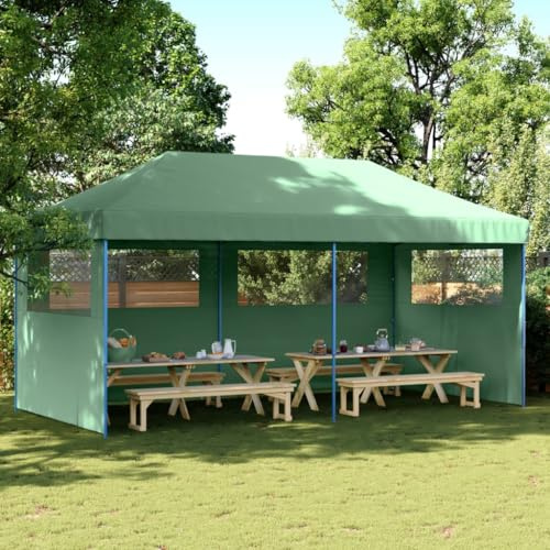 Generico Tendone per Feste Pieghevole Pop-Up con 3 Pareti Verde,Baldacchini e Gazebo