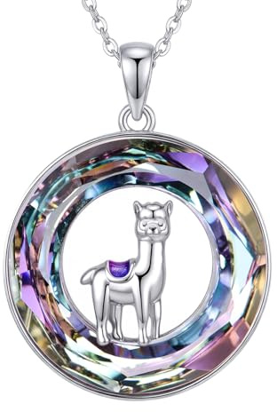 YFN Collar de llama de plata de ley con colgante de llama, cristal morado, regalo para mujer