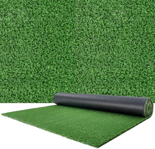 VEVOR Césped Artificial 304,8 x 91,44cm, Rollo Césped Sintético de PP con Altura de 1,5cm, Orificios de Drenaje, Alfombra de Aspecto Natural para Mascotas Terraza Patio Jardín Balcón Exterior Interior