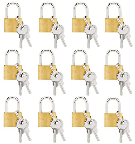 12-pack små lås med nycklar, 12-pack mini hänglås för bagage, ryggsäckar, gymväskor, smyckeskrin, dagböcker