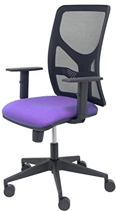 Silla Motilla malla negra asiento bali lila brazo regulable marca PIQUERAS Y CRESPO