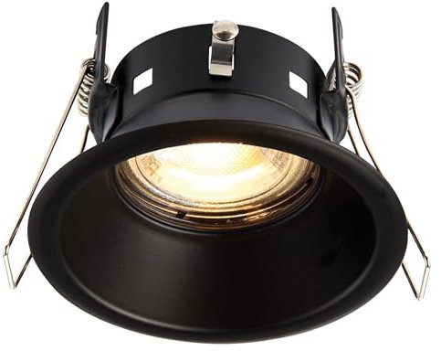 National Lighting SPECULO Downlights Matt Black Fire LED GU10 Anti Glare Spotlights-IP65 Rated Waterproof Recessed Bathroom Ceiling Lights