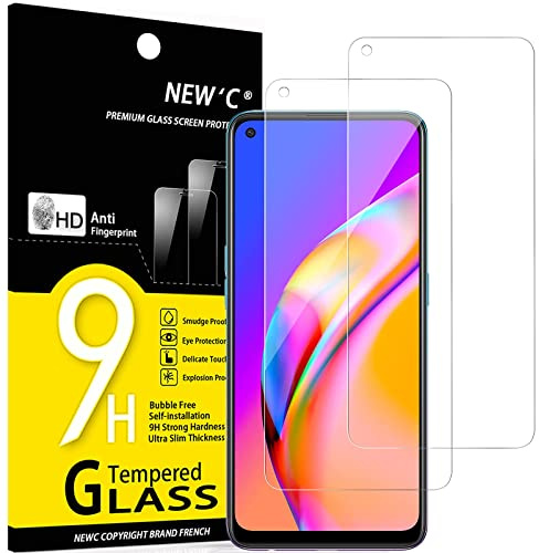 NEW'C 2 Stück für Oppo A74 4G, Oppo A94 5G für Panzerglas, Frei von Kratzern, 9H Härte, HD Displayschutzfolie, 0.33mm Ultra-klar, Ultrabeständig