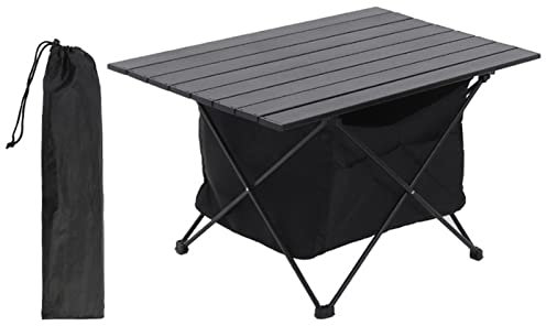 Klappbarer Campingtisch for den Außenbereich, leichter Aluminium, tragbarer, aufrollbarer Strandtisch, mit großer Aufbewahrungs- und Tragetasche, Picknick/Kochen/Strand/Reisen/Grillen ( Size : M )