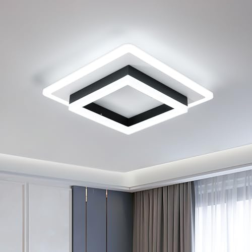 DELIPOP Moderna Lámpara de Techo LED, 30W 3375LM Plafon Led techo de Cuadrado Diseño Blanco Frío 6500K, Luz de Techo Acrílico 30cm para Sala de Estar Dormitorio Pasillo Cocina