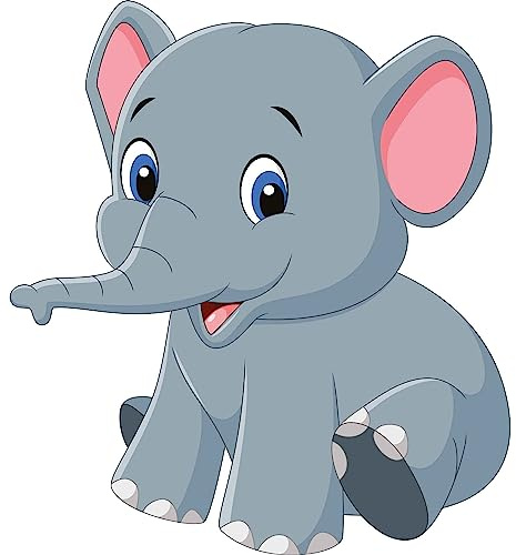 kleberio Aufkleber Baby Elefant wasserfest Familie Aufkleber Steppe Wüste lächeln Afrika Tier Sticker Dschungel Deko Autoaufkleber 22 x 20 cm