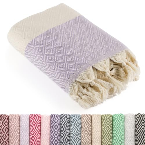 LUCIDUS Toalla Playa 100x200 cm Grande - Toalla Turca Pareo, 100% Algodón | Toalla de piscina hombre y mujer, fouta hammam XXL, secado rápido, ligera y fina, antiarena, OEKO-TEX STeP