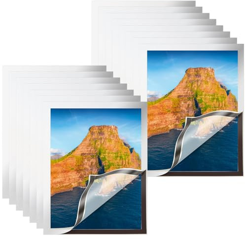 VIDETOL 15 PCS A4 Magnetic Frame, Self Adhesive Magnetic Picture Frame, Silver Magnetics Display Frames for Poster, Photos and Certificate