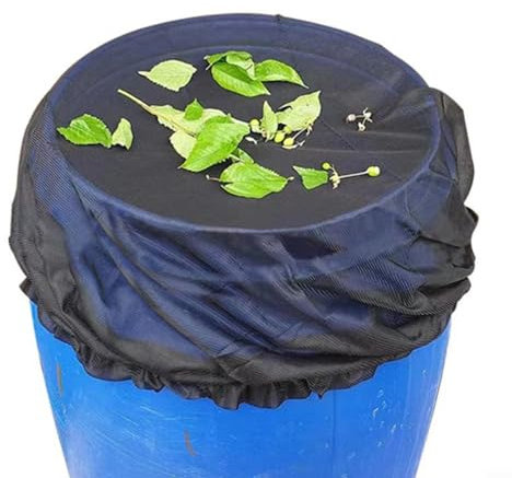 Gbtdoface Regeneimernetz für Regentonne, Regenwassersammler, Netzabdeckung, Regentonnen-Deckel mit verstellbarem Kordelzug für den Außenbereich, Garten, Regeneimer verhindert Schmutzansammlungen (100