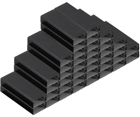 PATIKIL #10 Standard Staples, 10 Pack 10000pcs 3/16 Leg Length Flat Clinch Chisel Point Staples Jam-Free for Desk Stapler Office Desktop Home Supplies, Black