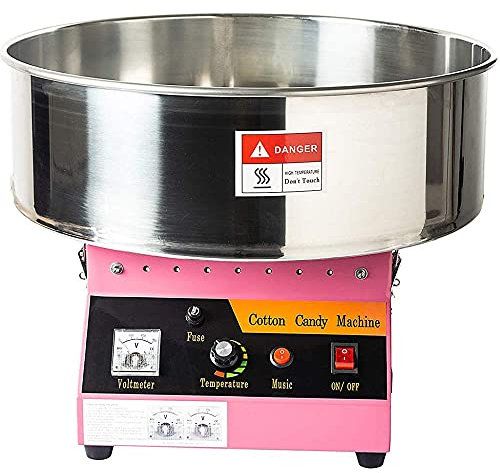 Ruiseawing Zuckerwattemaschine für den gewerblichen Gebrauch, Zuckerwattemaschine mit Wagen, 1000 W, einfach zu bedienen und Macht schnell Marshmallows, gewerblicher Zuckerwatte-Zuckermaschinen-Tisch