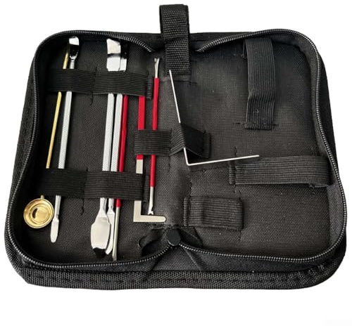 Saxophon-Reparatur-Set für Holzblasinstrumente, Edelstahl mit Tragetasche, kompatibel mit Saxophon- und Klarinettenflöte, 8-teilig
