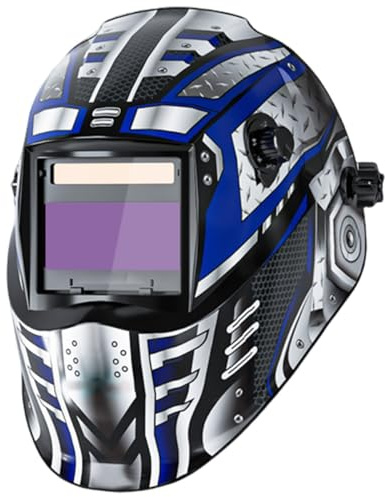 Bananaww True Colour Auto Darkening Welding Helmet Large View 98x43mm Flip Up Solar Welding Mask Anti Fog DIN5-13 Adjustable Shade Sensitivity Delay