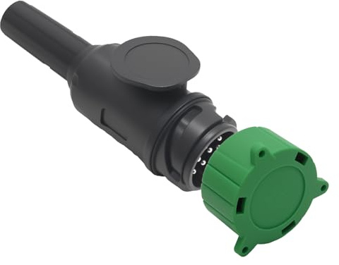 Hoypeyfiy 13 Pin Trailer Plug with Dust Cap, 13 Pin Screw Contact Plug, Suitable for Standard Electrical Connections on 12V Trailers