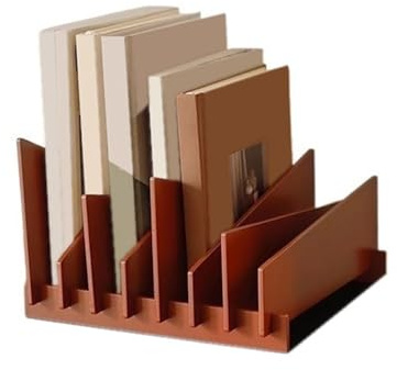 Skivställ Skrivbords oregelbunden kreativ design skivställ träbokstöd CD-albumhållare
