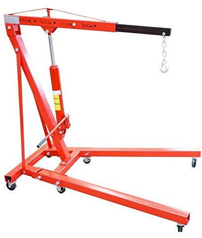 Grúa Hidráulica de Taller Plegable 2 Toneladas – Elevador para Motores y Maquinaria con Brazo Ajustable, Ruedas Giratorias y Estructura Reforzada – Ideal para Garajes y Talleres