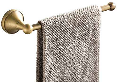 Flybath Handtuchhalter Wand Bad Küche Messing Gebürstet Antik 29 cm | Rostschutz, Robust, Vintage Gold Badezimmer Handtuchstange Wandmontage, Klein Offener Handtuchring Zum Bohren Retro Bronze