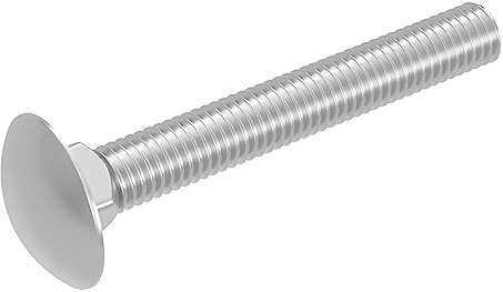 SECCARO Schlossschraube M8 x 60 mm, Edelstahl V2A VA A2, DIN 603 / ISO 8677, Flachrundkopf mit Vierkantansatz, Vollgewinde, 20 Stück