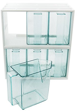 6er Schüttenkasten LUXUS inkl. 6 Schütten grün transparent
