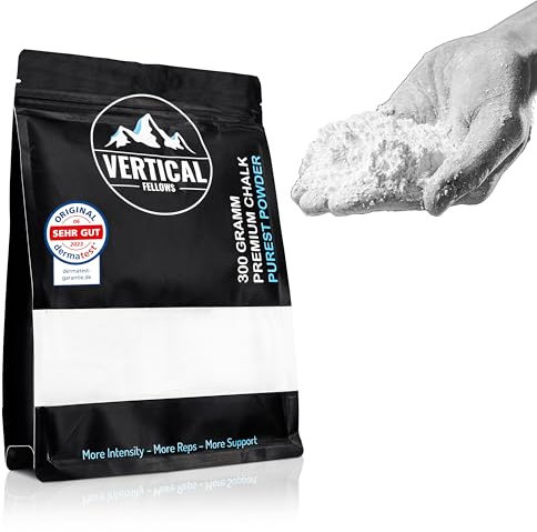 VERTICAL FELLOWS Chalk fein 300g - DERMATEST sehr gut - Kletterkreide, Kletter Kreide, Magnesia zum Klettern, Bouldern (Powder, 300g)