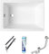 ECOLAM Petite baignoire rectangulaire acrylique Capri Polimat 100x70 cm + siphon automatique pieds et silicone | petite baignoire