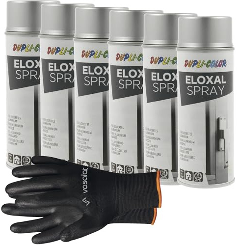 vasalat Dupli-Color Eloxal Spray silber Set - Lackspray für die Lackierung und Lackausbesserung - Sprühlack 400ml, 6 Stück