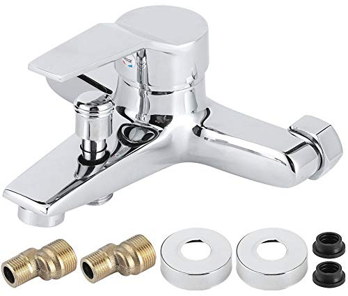 Garosa 1/2 Inch Wall Mounted Single Handle Shower Faucet, Chrome-Plated Brass Bathroom Bathtub Faucet with Adjustable Mixer Tap for Household Use