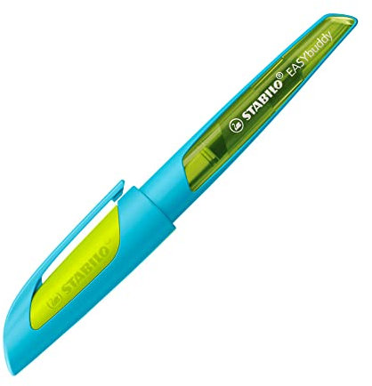 STABILO - Schulfüller mit Standard-Feder M - EASYbuddy FRESH in hellblau/limette - blau (löschbar) - inkl. Patrone