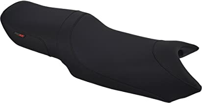 Moto Discovery Funda de Asiento Compatible con Yamaha FZ6 Fazer 600 2004-2009 Color Negro con Costuras Negras (C)