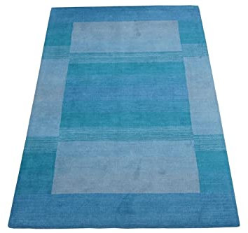 Teppich 100% Wolle Blau 160X230 cm Orientteppich Handgetuftet HT371U