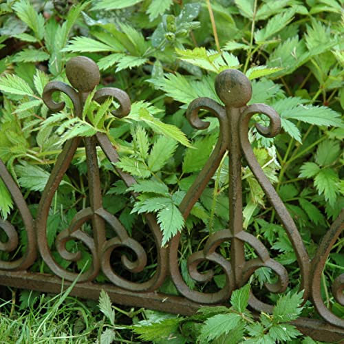 windschief-living Charmanter Beetzaun, Beetbegrenzer Sommergrün aus Gusseisen, 37 cm l