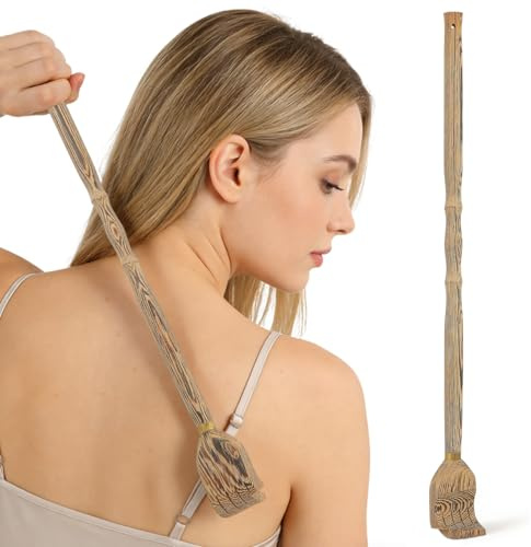 MAGICLULU Rückenkratzer 1 Stück Holz Rückenkratzer Massagegerät 17,3 Zoll Handheld Rckenmassagegert Traditioneller Holz Für Männer Griffkratzer
