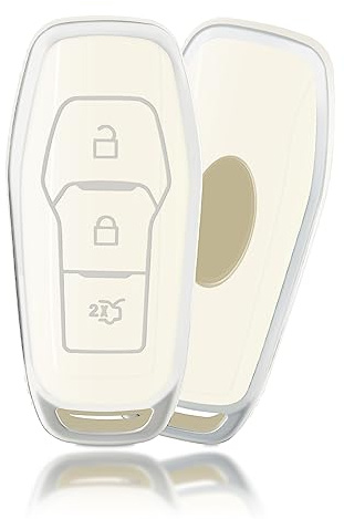 OFFCURVE Etui a Cle Voiture Coque Clé, Étui à Clés Couvre Clef Cache Clef Apte à Ford Focus Mondeo Mustang Fiesta Ecosport Kuga Galaxy Explorer Ranger Edge Fusion Escort St Ka S-Max MK3 MK4