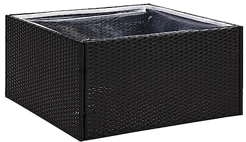 Annlera Jardinière Jardin 80x80x40 cm Noir et Transparent Jardinières Pot De Fleur Exterieur Bac A Fleurs Exterieur Grande Taille Jardinière sur Pied Carré Potager Jardiniere Plastique