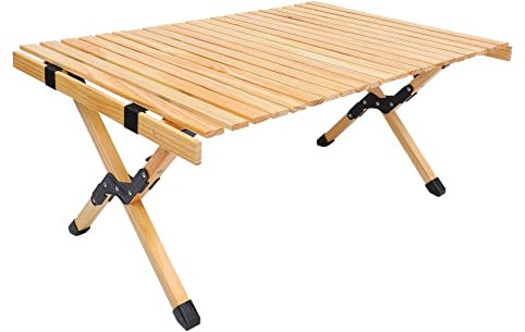 WOONEKY Klappbarer Esstisch Aus Holz Picknicktisch Tragbarer Tisch Leicht Zusammenklappbar Platzsparend Für Innen Und Außenbereich Als Teetisch Gartentisch Geeignet