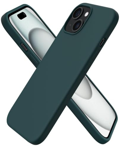 ORNARTO für iPhone 15 Hülle aus Silikon 6,1 Zoll - Olivgrün | Premium Flüssigsilikon, dünne Handyhülle, weich und griffig, tolle Haptik, stoß- und kratzfest, große Farbauswahl