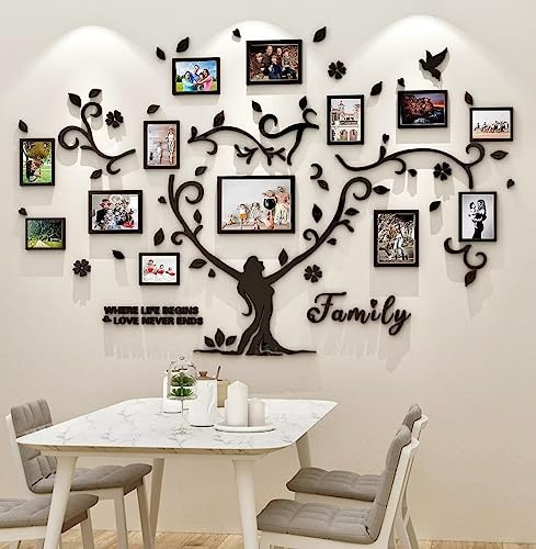3D Árbol Pegatinas de Pared - Stickers Adhesivo 15x20 13x18 10x15 a4 Árbol Familia Marcos de Fotos DIY Murales Stickers Decoracion para Salón Dormitorio Oficina Habitacion Decorativo de Pared