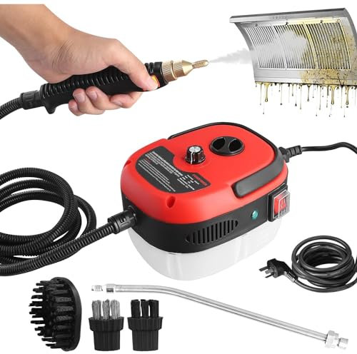 XLTEAM Steam Cleaner, 2500W Handheld High Temp Portable Steamer Cleaning Machine, With 3 Brush Heads, 6 Speed Gear Adjustment, for Cleaning Grout Tile Car Living Room Kitchen Bathroom
