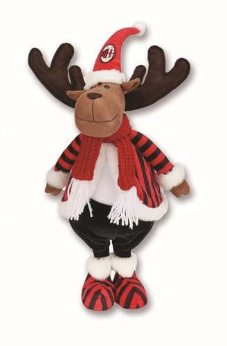 hermet Milan, Renna Natalizia per Decorare la Tua casa, Idea Regalo, Altezza 57 cm, Rosso e Nero, Composizione Poliestere e Legno, Prodotto Ufficiale