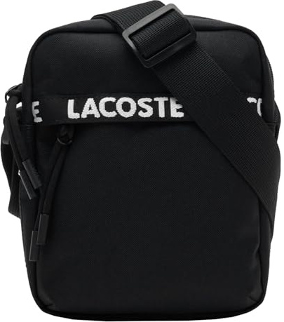 Lacoste Herren Allzwecktasche Umhängetasche Schultertasche Vertical Camera Bag, Farbe:Schwarz, Artikel:-N37 tape noir