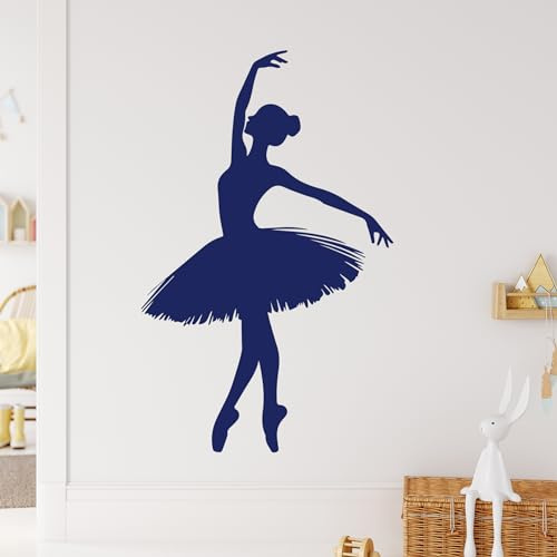 GRAZDesign Ballett Wandtattoo Ballerina Tänzerin Silhouette für Kinderzimmer Mädchen Tanzräume Wandaufkleber groß - 91x57cm / schwarz