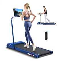 BLACK LORD Intelligentes Gehpad, 2-in-1-Laufband unter dem Schreibtisch für das Home-Office, tragbares Walking-Jogging-Gerät mit App und Fernbedienung, Mit Griff, Blau