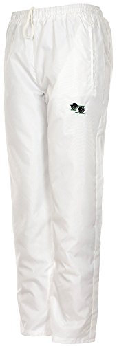 WearAll New Bowls Lawn Bowling Unisex Men's Woman's Waterproof Trousers with Bowls Logo Elasticated Adjustable Waist White XL