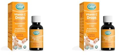 Colief - Vitamin C Drops - Daily Immune Support for Infants Age +1 - Diary, Gluten and Preservative Free - Supports Development of Healthy Bones and Teeth - 600 Drops (Pack of 2)
