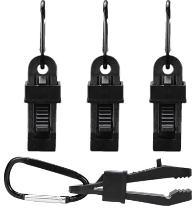 Clip per telone da campeggio, clip per telone con moschettone, clip per da piscina, clip per corda elastica, set di morsetti resistenti per attività all'aperto