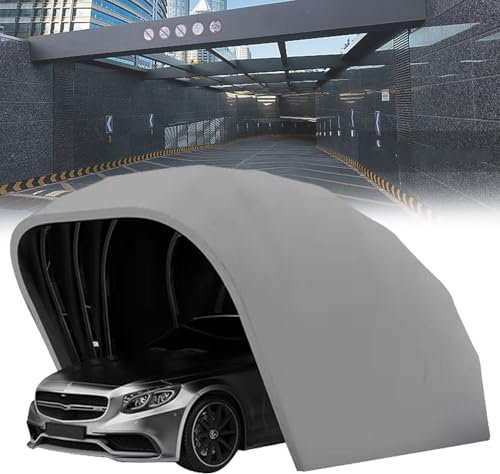 yjnhxns Autogarage, Carport, Edelstahl-Carport, Autounterstand/-überdachung, Faltbare, einziehbare Automarkise, Mobile Faltgarage, L 5,5 m * B 2,5 m * H 2,3 m