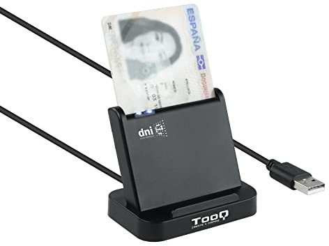 Lector de Tarjetas DNIE, USB 2.0, Color Negro, Permite la Lectura de Documentos electrónicos y Firma Digital para trámites administrativos.