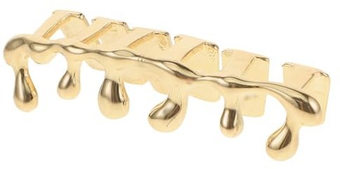 VINTORKY Hip Hop Teardrop Zähne Kappen Vergoldete Drip Teeth Caps Für Bottom Teeth Einzigartige Zahnaccessoires Für Kostümpartys Und Maskeraden Komfortable Passform Spaß Und