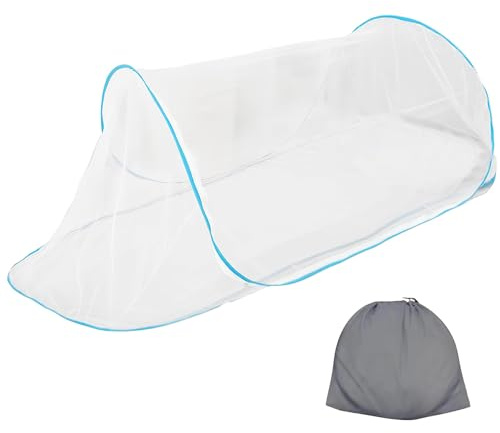 YOUYIKE Moustiquaire de Voyage Pliable Pop-up - 200 x 80 x 56 cm - pour lit Simple - Moustiquaire de Camping - Protection à 360 ° - Respirant